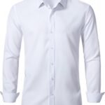 Slim Fit Stretch Formal Long Sleeve Button Down Dress Shirt