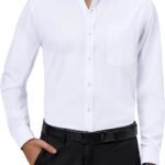 4-Way Stretch Long Sleeve Collared Casual Button Down Dress Shirt