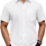 Short Sleeve Wrinkle Free Dress Shirt Solid