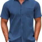 Short Sleeve Button Down Shirt with Pocket
