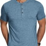 Short Sleeve Henley Button Tee