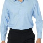 Non-Iron Stretch Dobby Spread Collar Check Dress Shirt